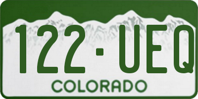 CO license plate 122UEQ