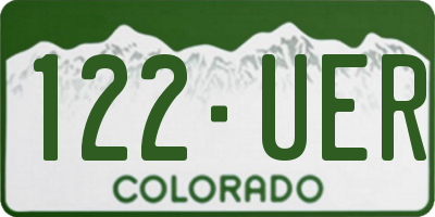 CO license plate 122UER