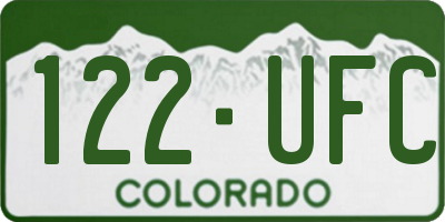 CO license plate 122UFC