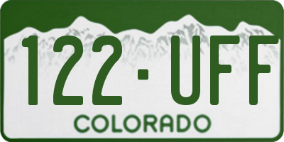 CO license plate 122UFF