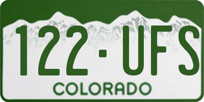 CO license plate 122UFS