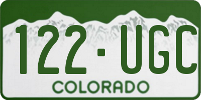 CO license plate 122UGC