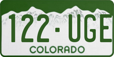 CO license plate 122UGE