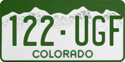 CO license plate 122UGF