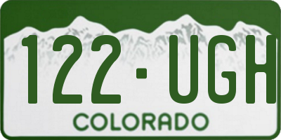 CO license plate 122UGH