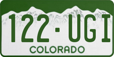CO license plate 122UGI