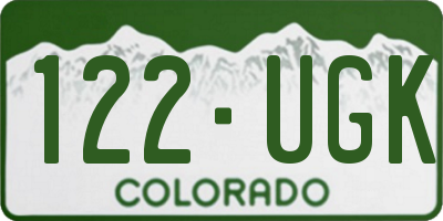 CO license plate 122UGK