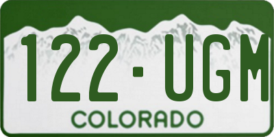 CO license plate 122UGM