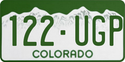CO license plate 122UGP