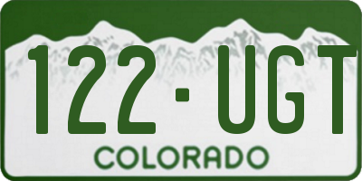 CO license plate 122UGT