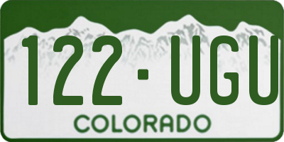 CO license plate 122UGU