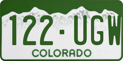 CO license plate 122UGW