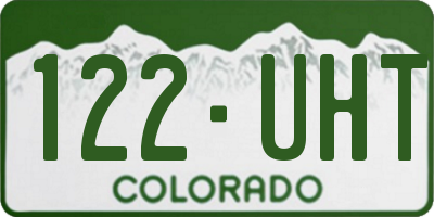 CO license plate 122UHT