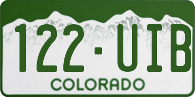CO license plate 122UIB