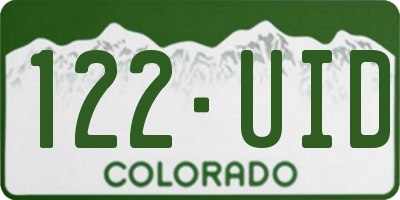 CO license plate 122UID