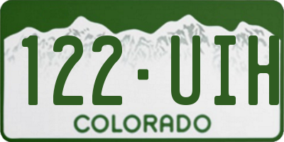 CO license plate 122UIH