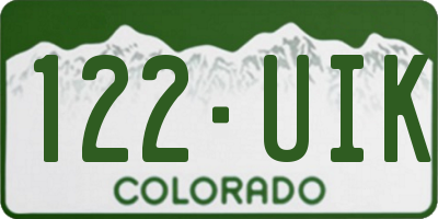 CO license plate 122UIK