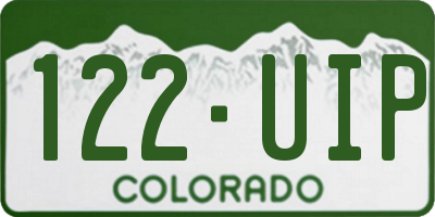 CO license plate 122UIP