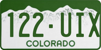 CO license plate 122UIX