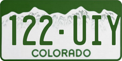 CO license plate 122UIY