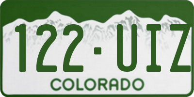 CO license plate 122UIZ