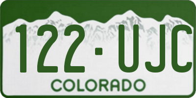 CO license plate 122UJC