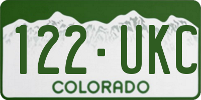 CO license plate 122UKC