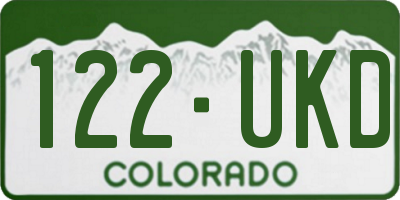 CO license plate 122UKD