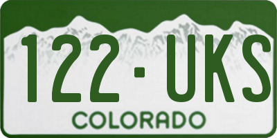 CO license plate 122UKS