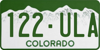 CO license plate 122ULA