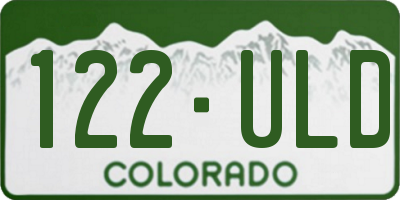 CO license plate 122ULD