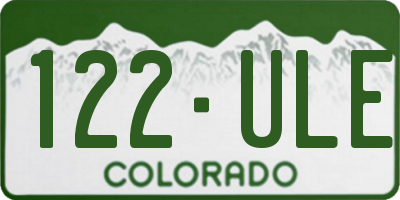 CO license plate 122ULE