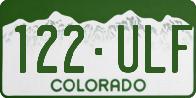 CO license plate 122ULF