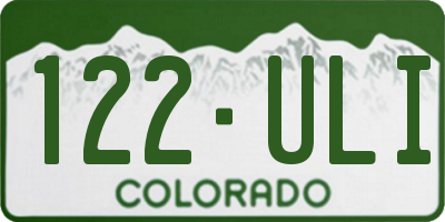 CO license plate 122ULI
