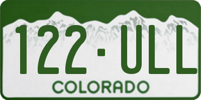 CO license plate 122ULL