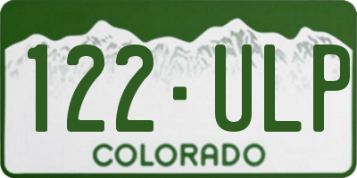 CO license plate 122ULP