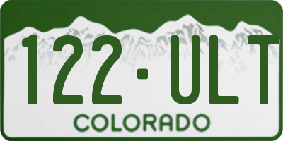 CO license plate 122ULT