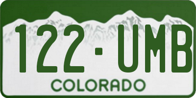 CO license plate 122UMB
