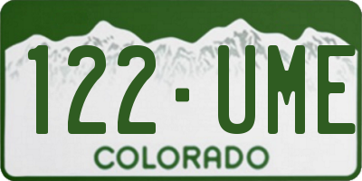 CO license plate 122UME