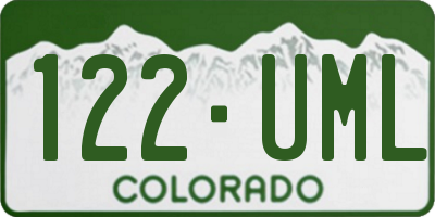 CO license plate 122UML