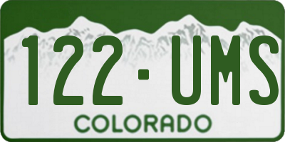 CO license plate 122UMS