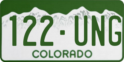 CO license plate 122UNG