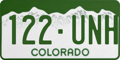 CO license plate 122UNH