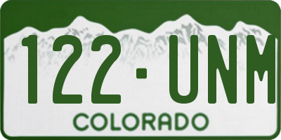 CO license plate 122UNM