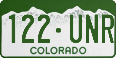 CO license plate 122UNR
