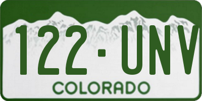 CO license plate 122UNV
