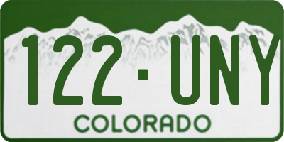 CO license plate 122UNY