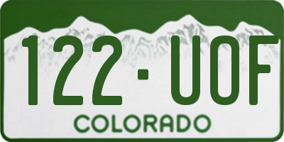 CO license plate 122UOF