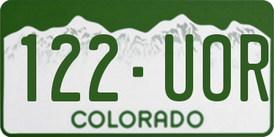 CO license plate 122UOR