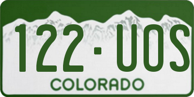 CO license plate 122UOS